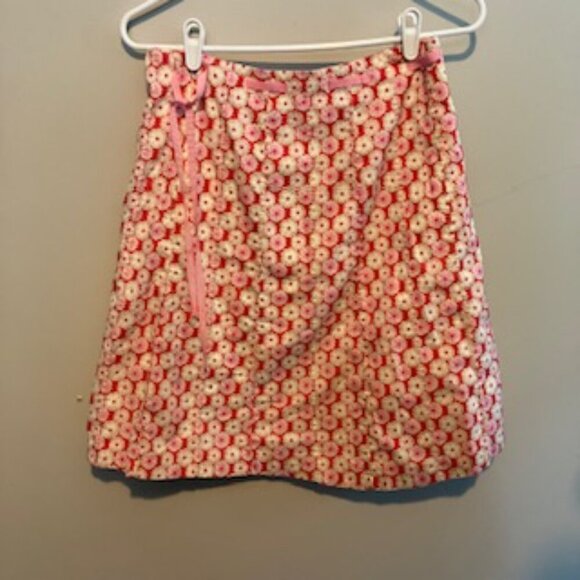 J Crew floral pink skirt cotton ribbon belt size 2 - Picture 5 of 6